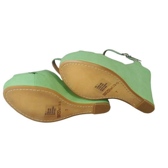 Matiko LYNN Peppermint Mint Green Platform Peep Toe High Heel Pumps Shoe 8 - Picture 6 of 7